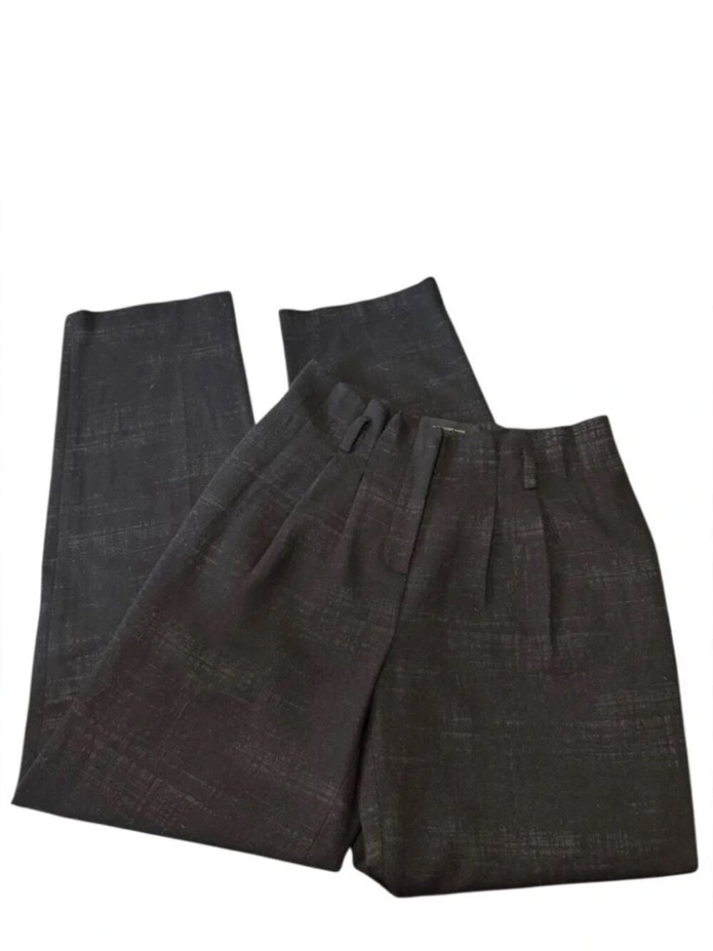 Alexander Wang Black & Gray pattern High Waist Wide-Leg Trousers Wool Blend